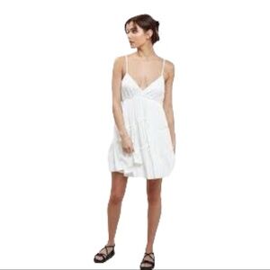 Inmod womens mini dress tiered v-neck rayon back crisscross pattern Small